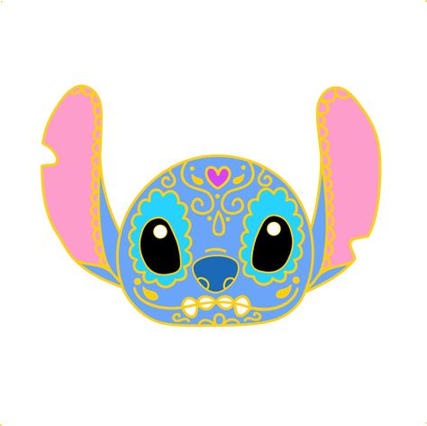 Pastel Stitch, Skull Transparent, Stitch Kawaii, Skull Pin, Sugar Skull Tattoos, Images Disney, Stitch And Angel, Sugar Skull Art, Cute Stitch