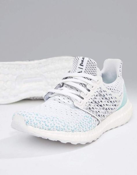 Adidas adidas Running Parley Ultraboost Sneakers In White Ultra Boost Outfit, Adidas Parley, Adidas Shoes Nmd, Nmd Sneakers, Saving The Planet, Adidas Boost, Shoe Inspo, Adidas Running, Adidas Nmd