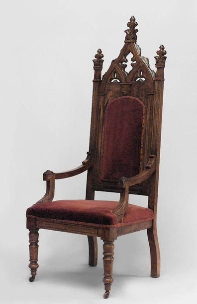 English Gothic seating chair/arm chair oak Gothic Revival Furniture, Ornate Chairs, Church Chairs, Gothic Chair, English Gothic, Throne Chairs, Medieval Furniture, High Back Armchair, Unique Objects