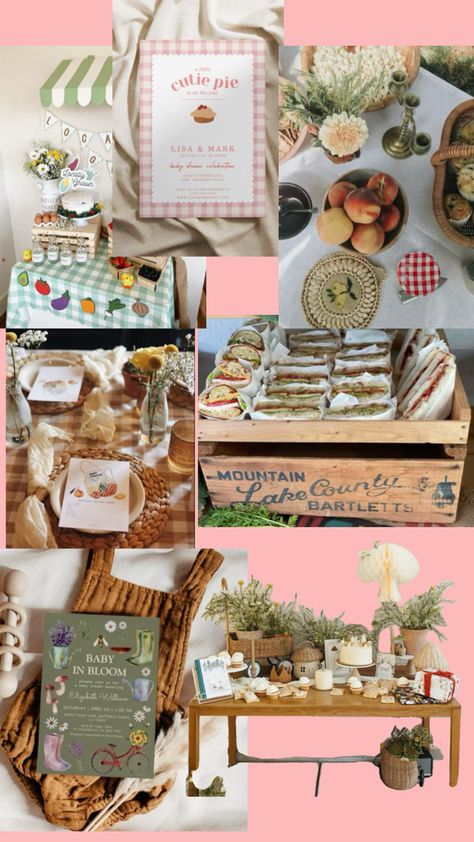 Baby shower theme Farmers Market Birthday Party, Farmers Market Party, Picnic Baby Showers, Baby Shower Menu, Bridal Shower Inspo, Picnic Theme, Park Birthday, Baby Shower Fall, Fall Baby