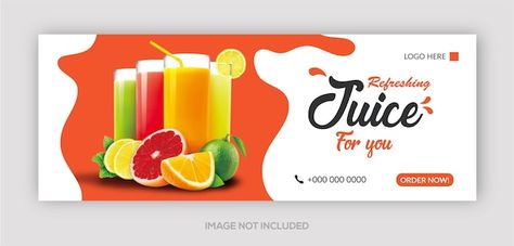 Fruit juice banner or facebook cover des... | Premium Vector #Freepik #vector #website-banner #banner-template #website-cover #facebook-banner Outdoor Restaurant Design, Fruit Logo, Cover Facebook, Juice Branding, Facebook Cover Design, Facebook Banner, Fruit Jam, Outdoor Restaurant, Website Banner