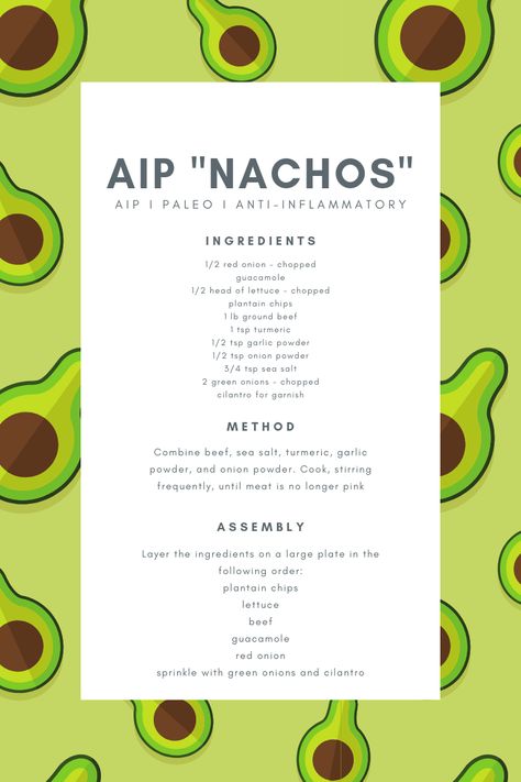 Aip Approved Food List, Autoimmune Recipes Easy, Aip Nachos, Iih Diet, Aip Lunches, Aip Recipes Autoimmune Protocol, Autoimmune Protocol Diet Recipes, Aip Protocol, Aip Snacks