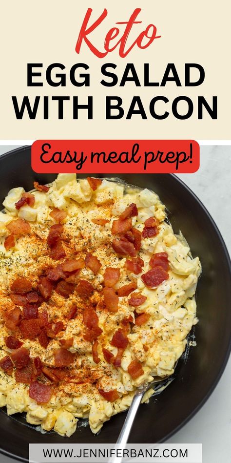 Keto Egg Salad Sandwich, Egg Salad Recipe Healthy Low Carb, Low Carb Egg Salad, Keto Egg Salad Low Carb, Egg Salad With Bacon, Macro Friendly Egg Salad, Super Easy Meal Prep, Keto Egg Salad, Keto Egg Recipe