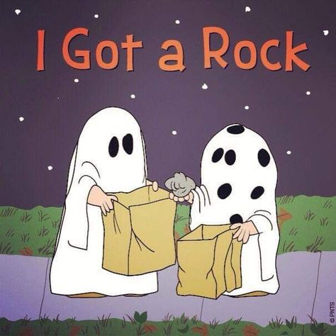 I Got A Rock, Charlie Brown Halloween, It's The Great Pumpkin, Halloween Greetings, Halloween Illustration, Charlie Brown And Snoopy, Peanuts Gang, Halloween Pictures, A Rock