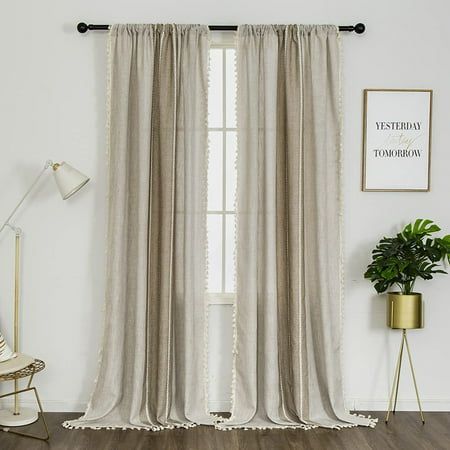 Specifications: Condition:100% Brand New Type:Panels Header:Rod Pocket Transparency:Light Filtering Mounting:Wall Mounted Style:Retro Room:Kitchen,Bedroom,Living Room Material:Cotton Linen Pattern:Grid,Tassels Color:Gray,Coffee(Optional) Size (WxH): W:52"x H:18"/132cm*45cm W:24"x H:35"/ 60cm*90cm W:54"x H:63"/137cm*160cm W:54"x H:84"/ 137cm*214cm W:54"x H:90"/ 137cm*228cm Features: 1.Design:Half shading,with elegant tassel, decorate your windows, and protect your furniture, floors and artwork fr Neutral Living Room Curtains Bed Bath & Beyond, Kitchen Retro, Living Room Drapes, Dining Room Curtains, Vintage Window, Retro Room, Tassel Curtains, Window Curtain Rods, Farmhouse Curtains