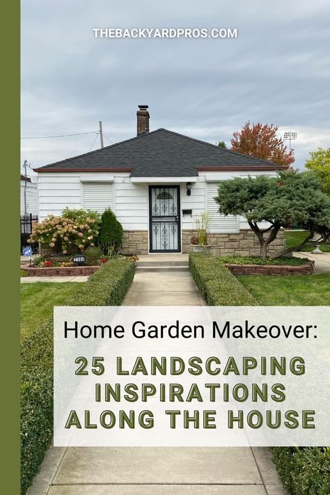 Transform your home's exterior with 25 landscaping inspirations that turn the area along your house into a beautiful, tranquil home garden makeover. Bungalow Landscape, Raised Bungalow, Bungalow Landscaping, Rock Mulch, Backyard Fire Pit Ideas, Home Curb Appeal, Tranquil Home, Backyard Fire Pit, Wood Mulch