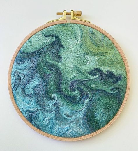 Dmc Embroidery Floss, Embroidered Art, Satellite Image, Thread Painting, Hand Embroidery Art, Embroidery Hoop Art, Embroidery Inspiration, Embroidery Tutorials, Hoop Art