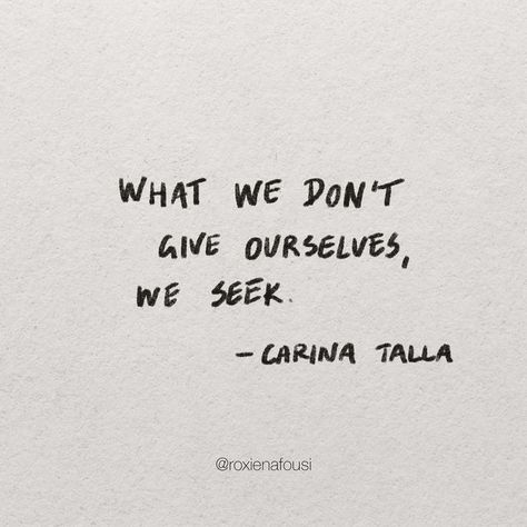 Roxie Nafousi on Instagram: "My friend & healing coach @carinatalla said this to me during a session recently and it really stuck. If you don’t validate yourself, you seek validation from others… Ask yourself, what are you looking for others to give you that you could instead give to yourself? Perhaps it’s kind words, love, safety, appreciation…? Give yourself the things you seek from others. I actually speak more about this in my new book MANIFEST: Dive Deeper which you can pre-order now from If You Live For The Approval Of Others, How To Be The Love You Seek, Validating Yourself, Other Words For Said, Validate Yourself, Soul Nourishment, Validation Quotes, Roxie Nafousi, Validation From Others