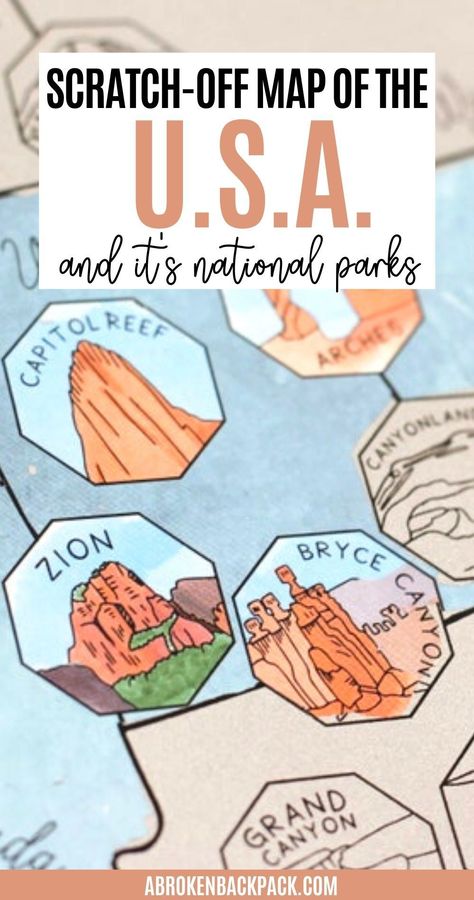 Dreaming of exploring some of the best National Parks in the USA? Use one of the following national park scratch off maps! They might be cute, but they will motivate you to explore more of the beautiful national parks in the United States too. Get yours now by finding the perfect map inside our blog post. Click the pin to learn more. Us Poster, Beautiful National Parks, National Park Map, Best National Parks, Adventure Map, Long Term Travel, National Parks Map, National Parks Usa, Usa Map