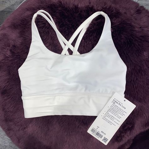 Super Cute Lululemon Sports Bra! Size 2 I Love It But I Got It As A Gift And It’s Too Small :( Lulu Sports Bra, Sports Bra Outfit, Lululemon Energy Bra, Black Spaghetti Strap, Lululemon Sports Bra, White Bras, White Sports Bra, Lululemon Women, Sports Bra Sizing