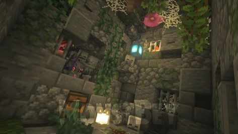 minecraft caves ideas Minecraft Xp Farm Decoration, Minecraft Skeleton Farm Design, Skeleton Farm Minecraft, Minecraft Xp Farm Design, Minecraft Xp Farm, Xp Farm Minecraft, Minecraft Cave, Realistic Minecraft, Minecraft Skeleton