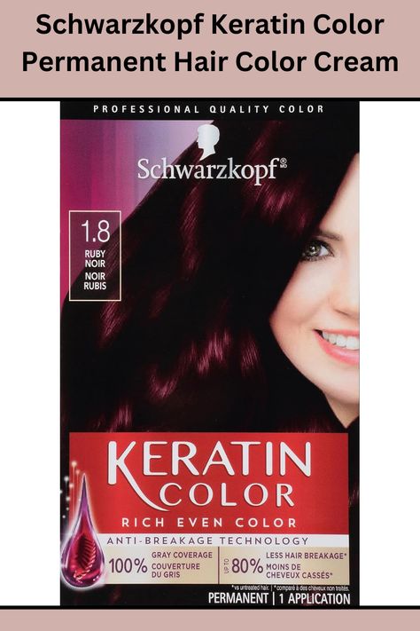 Elevate your hair color experience with Schwarzkopf Keratin Color Permanent Hair Color Cream. This innovative formula not only imparts vibrant and long-lasting color but also nourishes your locks with the power of keratin. Say goodbye to dull and faded hues as this cream infuses your hair with radiant shades while strengthening and protecting it. Achieve salon-quality results in the comfort of your own home, all while enjoying the benefits of healthier, shinier hair. Permanent Hair Dye Colors, Professional Hair Dye, Schwarzkopf Color, Colour Remover, Hair Color Formulas, Hair Color Cream, Gray Coverage, Permanent Hair Dye, Hair Color Purple