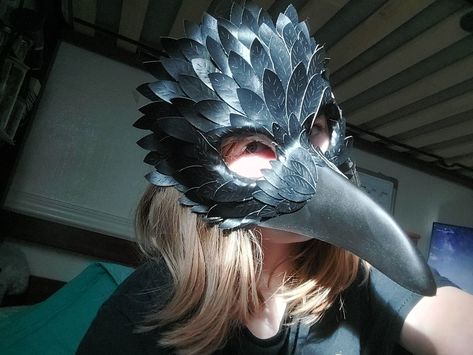 Bird Therian Mask, Beak Mask, Raven Mask, Crow Mask, Crow Costume, Bird Masks, Dragon Puppet, Mask Masquerade, Bone Jewelry