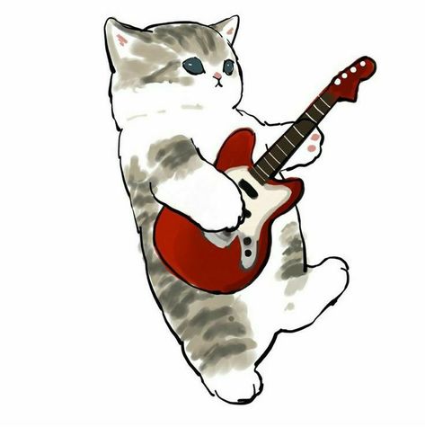 Cat Hand Drawing, Cat Face Drawing, Guitar Drawing, Kitten Drawing, Soft Cat, Cat Coloring, Cat Hand, Cat Coloring Book, Ninja Cats