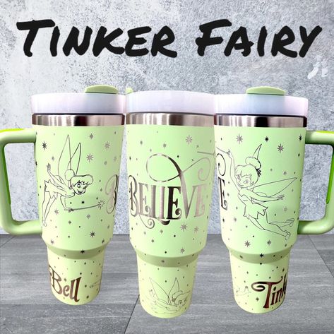 Hydration is Fun and Magical with These 40 Oz Tumblers - Decor - Tinker Fairy, Drinking Enough Water, Mickey Balloons, Disney Mugs, 40 Oz Tumbler, Engraved Tumbler, Cup Designs, Personalized Bottles, Staying Hydrated