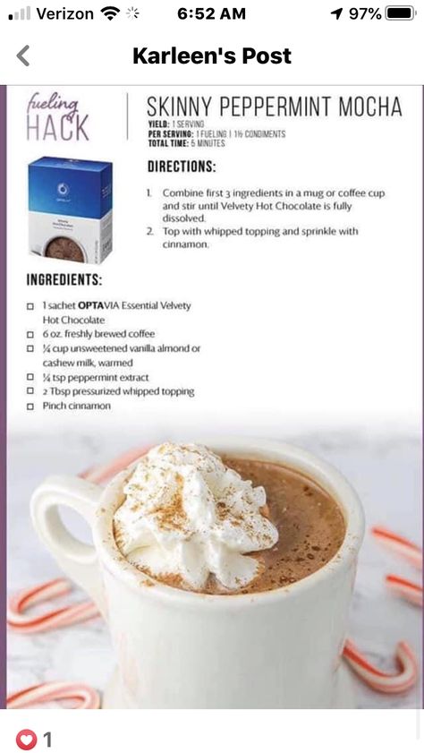 Optavia Hot Chocolate, Optavia Hot Chocolate Fueling Hack, Optavia Hot Chocolate Hacks, Optavia Coffee Options, Optavia Coffee Hacks, Medifast Recipes, Snack Hacks, Coffee Hacks, Lean Protein Meals