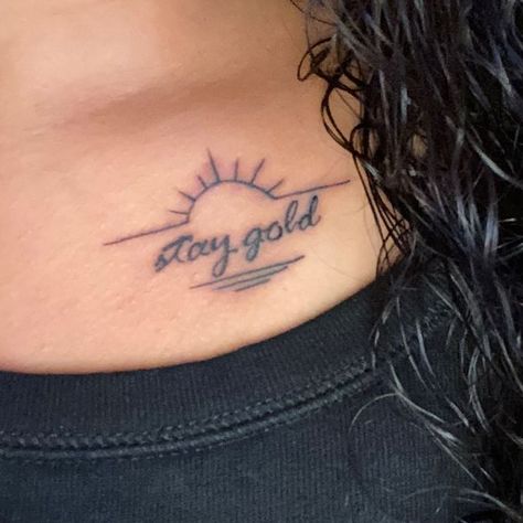 Stay Gold Tattoo, Girls Tattoo, Gold Tattoo, Gold Girl, Stay Gold, Tattoos And Piercings, Girl Tattoos, Tattoo Ideas, Piercings