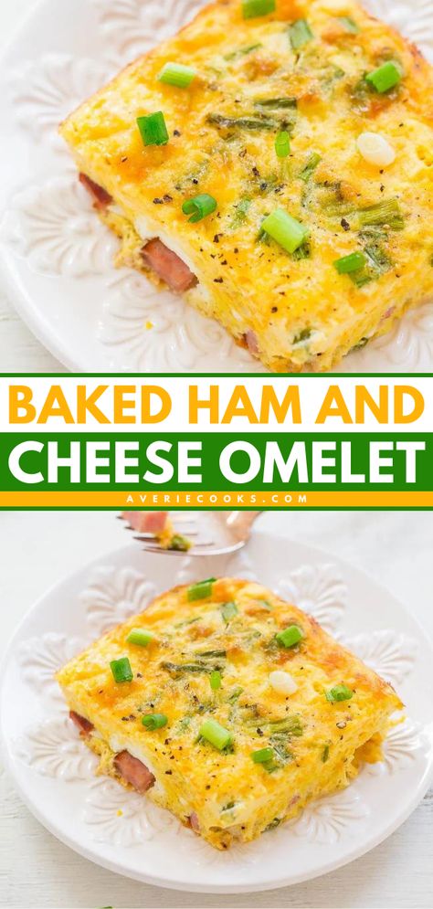 Want more breakfast ideas for school mornings? Your back-to-school food ideas must have this baked omelet recipe! Not only is this ham and cheese omelet easy and delicious, but it is also customizable! Ham And Cheese Omelette Recipe, Omelette Casserole Oven Baked, Omelete Recipes, Breakfast Ideas For School Mornings, Omelet Casserole Oven Baked, Ham And Cheese Omelette Recipe Oven Baked, Oven Omelette Recipe Breakfast Casserole, Cold Breakfast Ideas, Breakfast Ideas For School