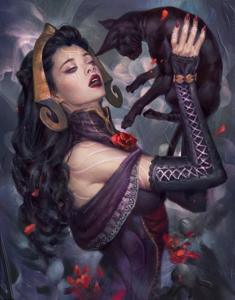 ArtStation - Liliana MTG Akali League Of Legends, Mtg Art, Witch Art, Arte Fantasy, 판타지 아트, Fantasy Inspiration, Gothic Art, Character Creation, Fantasy Artwork