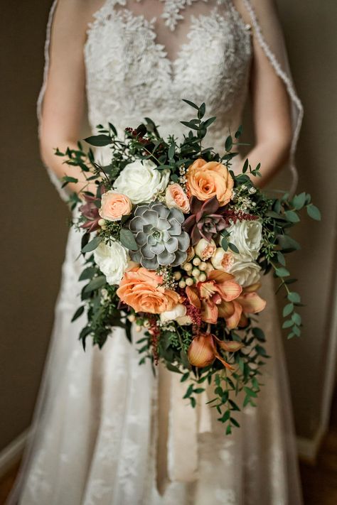 Maroon Roses, October Wedding Flowers, Succulent Bouquet Wedding, Cascading Bouquet, Bouquet Photography, Bridal Bouquet Fall, Short Veil, Succulent Bouquet, Baltimore Wedding