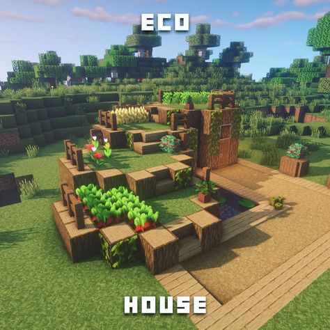 Fresh Minecraft Builds в Instagram: «Eco house! 🌱 I'm really proud of this design. 😍 Ps... (The vegan part is a joke XoXOx)» Minecraft Farmen, Construction Minecraft, Houses Minecraft, Case Minecraft, Minecraft Decoration, Minecraft Houses Survival, Minecraft Houses Blueprints, Minecraft Interior Design, Minecraft World