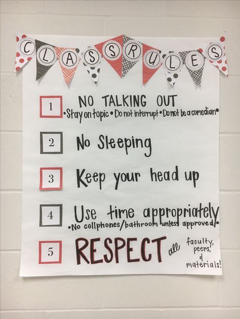 High school classroom rules. High School Classroom Rules Posters, Classroom Decoration Ideas Highschool, Class Decoration Ideas Highschool, Classroom Rules High School, Classroom Rules Display, Kindergarten Classroom Rules, Art Classroom Rules, Classroom Organization High School, Free Classroom Decor