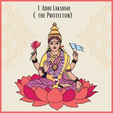 Adi Lakshmi Goddess, Ashtalakshmi Pooja Decoration, Ashtalakshmi Painting, Ashtalakshmi Images, Asta Lakshmi Photos, Diwali Greetings Quotes, Indian Aesthetic Wallpaper, Ma Lakshmi, Ashta Lakshmi