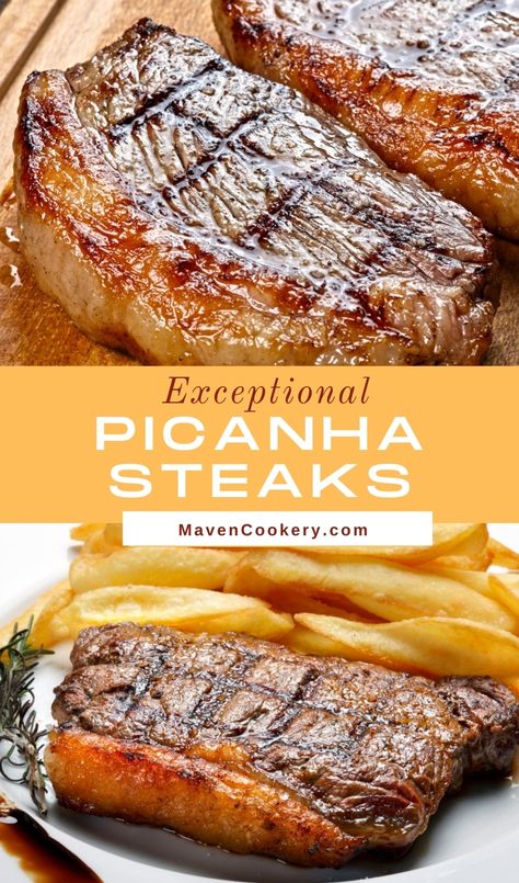 Also known as Sirloin Cap and Coulotte steak, Picanha steaks are amazingly tender and flavorful cuts of beef. Here's an easy recipe to make Brazilian Picanha steaks at home. #picanha #picanhasteaks #sirloincaprecipe #coulottesteak #coulotterecipe #braziliansteak #steakrecipes Beef Cap Recipe, Coulotte Steak Recipe, Brazilian Picanha, Sirloin Cap Recipe, Picanha Steak Recipe, Steak Recipes Skillet, Sirloin Cap, Cap Steak, Brazilian Steak