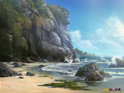 Environment Painting, Fantasy Island, Landscape Concept, Island Art, Fantasy Setting, Fantasy Places, Landscape Scenery, Fantasy Concept Art, Environment Design