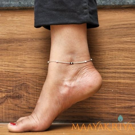 These Anklets are made of pure 925 Silver with different color beads. Silver anklets help maintain positive energy, improve blood circulation and ease menstrual pain. This would also make a great gift for your loved one. To know more more about this, Visit our website🌐 : www.maayakriya.com Or contact us at📞: +91 6362 069 800 Silver Jewelry Accessories, Anklet Designs, Menstrual Pain, Silver Anklet, Color Beads, India Jewelry, Improve Blood Circulation, Black Thread, Silver Anklets