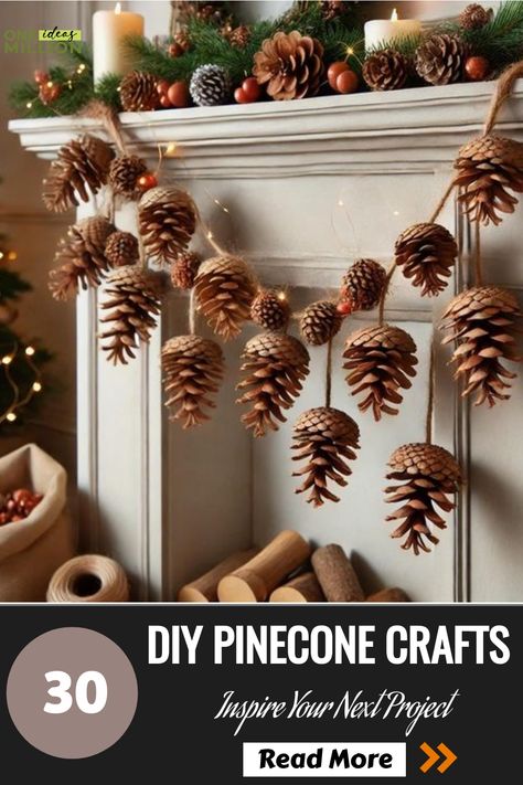 Hand-painted pinecone wreath with fall hues for rustic home decor. Pinecone Holiday Decor, Xmas Pine Cone Decorations, How To Decorate Pine Cones, Pinecone Diy Decor, Christmas Pine Cone Wreath, Diy Pinecone Garland, Pinecone Garland Diy, Pinecone Acorns, Pinecone Ornaments Diy