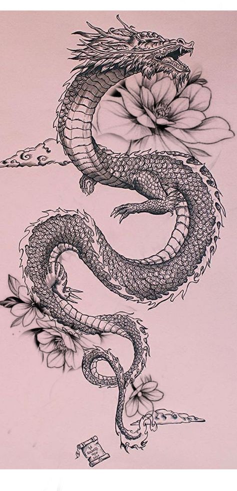 Chinese Dragon Spine Tattoos For Women, Lotus Flower Dragon Tattoo, Greek Back Tattoo Women, Dragon Tattoo Ribcage, Dragon Wrapped Around Leg Tattoo, Side Leg Tattoos Women, Side Hip Tattoos Unique, Feminine Dragon Tattoo For Women, Tattoos Upper Arm