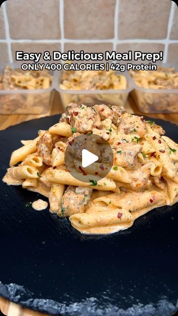 Low Cal Pasta Meal Prep, Meal Prep Chicken Pasta, Recipes With Protein Pasta, Meal Prep No Vegetables, Meal Prep For The Week With Chicken, Pasta Meal Prep For The Week, Easiest Meal Prep For The Week, High Protein Cajun Chicken Pasta, Chicken And Pasta Meal Prep