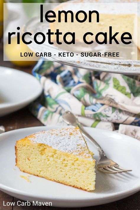 Keto Lemon Cake, Lemon Ricotta Cake, Almond Flour Cakes, Pudding Chia, Dessert Mousse, Tiramisu Dessert, Postre Keto, Ricotta Cake, Lemon Cake Recipe