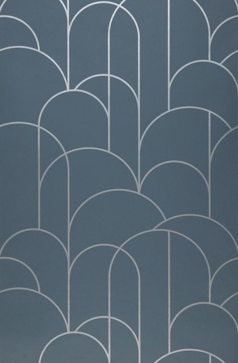 Aluminium Wallpaper, Blue Grey Wallpaper, Wallpaper Art Deco, Art Deco Hotel, Deco Wallpaper, Motif Art Deco, Painter And Decorator, Art Deco Wallpaper, Art Deco Pattern