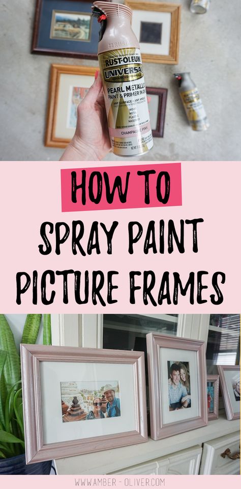 How to spray paint picture frames! An easy thrift store upcycling project to create a cohesive gallery wall idea! #homedecor #spraypaint #upcycle Spray Paint Picture Frames, Painting Picture Frames Diy, Paint Picture Frames, Painting Picture Frames, Spray Painting Wood Furniture, Wall Painting Frames, Spray Paint Frames, Best Spray Paint, Spray Paint Projects