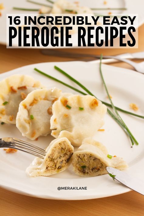 How to Make Your Own Pierogies (+16 Easy Recipes!) Healthy Perogies Recipe, Meat Perogies Recipe, Easy Pierogi Recipe, Farmers Cheese Pierogi Recipe, Baked Pierogies, Easy Pierogi Dough Recipe, Sauerkraut Pierogi Recipe, Best Pierogi Dough Recipe, How To Make Pierogies