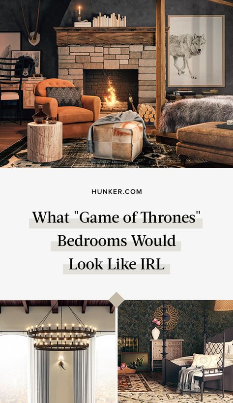 Game of Thrones might be over on the screen, but it can live forever in your home decor. Use these bedrooms to inspire your own real life GOT moment and the show will always live on. Game Of Thrones Bedroom Ideas, Game Of Thrones Home Decor, Airbnb Styling, Game Of Thrones Bedroom, Loving Room Decor, Game Of Thrones Decor, Posters On Wall, Game Of Thrones Theme, Posters On Wall Bedroom