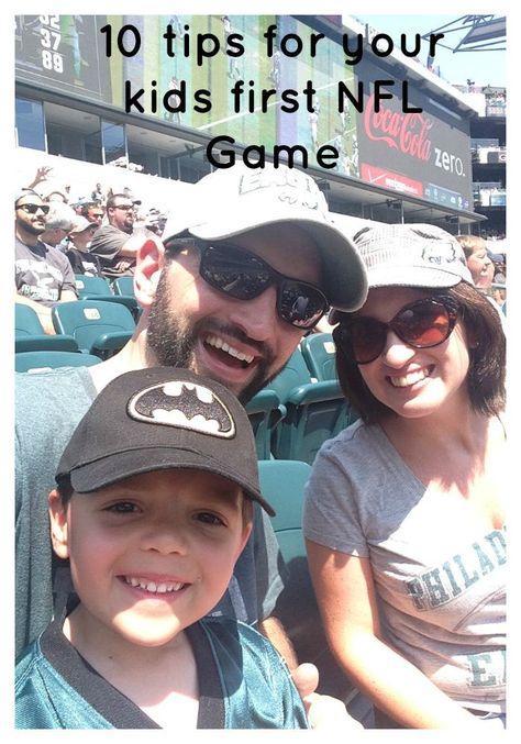 Tips for making your kids first NFL game a memorable, fun, family friendly event. First Football Game, Intentional Motherhood, Eagles Game, Wine Games, Vikings Game, Nfl Football Games, Family Tips, Parenting Girls, Parenting Boys