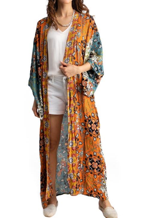 duster for women | Nordstrom Rack Boho Plus Size Outfits, Paisley Kimono, Boho Plus Size, Hijab Wear, Plus Size Kimono, Boho Beautiful, Long Duster, Velvet Burnout, Over 50 Womens Fashion