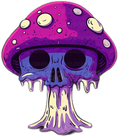 Skull Mushroom Art, Mushroom With Face, Mushroom Flash, Skull With Mushrooms Drawing, Skulls With Mushrooms, Skull Tshirt Design, Mushroom Skull, Trippy Skull, Skull Trippy