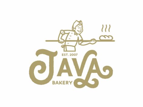 Java Bakery Logo by AMRILUKMAN Vintage Bakery Logo, Pastry Logo, Cooking Logo, Vintage Bakery, Baking Logo, Logo Branding Design, Bakery Branding, Cake Logo, Bakery Design