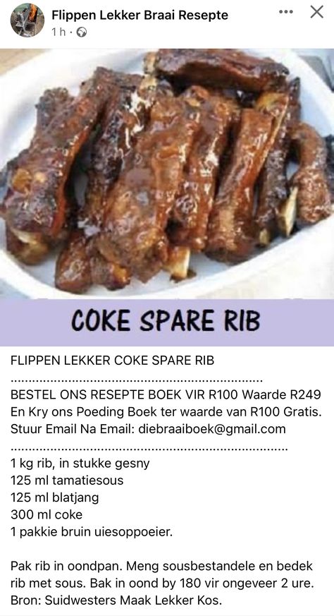 Vleis Geregte, Lamb Stew Recipes, Beef Ribs Recipe, Amazing Food Hacks, African Cooking, Tasty Meat, Salad Dressing Recipes Homemade, Catering Ideas Food, Cookie Recipes Homemade