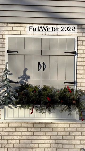 Shutter Projects, Fake Window, Honey Do, Honey Do List, Faux Window, Small Window, Backyard Renovations, Shutters Exterior, Small Christmas Trees