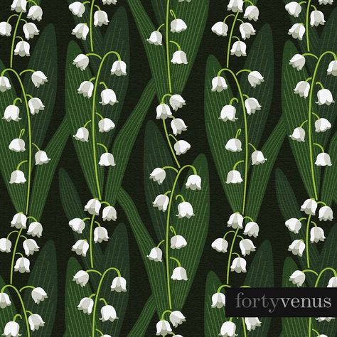 Designer / Sam Merrill on Instagram:  LILY OF THE VALLEY pattern. Lily Of The Valley Art, Lily Of The Valley Pattern, Lily Pattern, Inspiration Photos, Floral Inspiration, Lily Of The Valley, Phone Wallpapers, The Valley, Art Diy