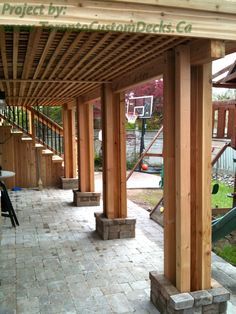 Under the deck ideas on Pinterest | Decks, Under Decks and Patio Hardwood Pergola, Patio Under Decks, Under Deck, Backyard Patio Deck, Patio Deck Designs, Deck Posts, Under Decks, Cozy Backyard, Deck Plans