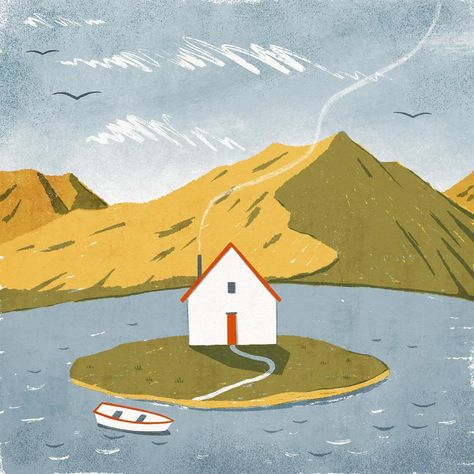 Norwegian Illustration, Mountain Illustration Simple, Norway Illustration, Wanderlust Illustration, Fjords Norway, Island Illustration, Mountains Illustration, Norwegian Art, Norwegian Fjords