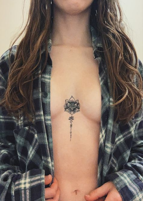 My newest tattoo! Breastbone Tattoo, Compass Tattoo, Lotus Flower Tattoo, Lotus Flower, New Tattoos, Flower Tattoo, Lotus, Tattoos, Flowers