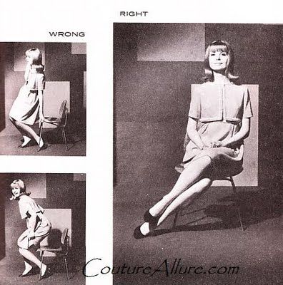 Couture Allure Vintage Fashion: How to Sit Like a Lady - 1968 How To Sit Like A Lady, How To Sit Elegantly, Ladylike Etiquette, Sit Like A Lady, Ettiquette For A Lady, Etiquette Classes, Proper Etiquette, Lady Rules, Dining Etiquette