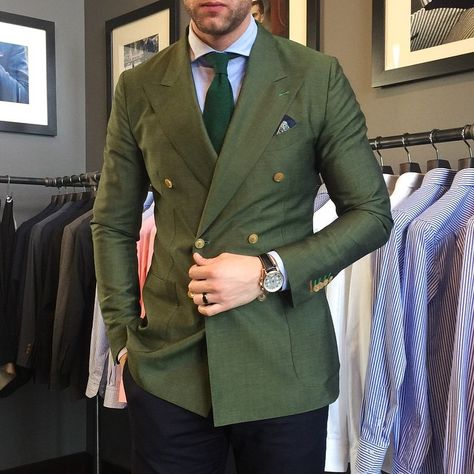 @curtisanewkirk in a Huddersfield mohair jacket. ________________________$1730 | Custom Jacket” • Apr 8, 2015 at 9:30pm UT Mohair Jacket, Designer Tuxedo, Formal Suits Men, Dark Green Fabric, Blazer Outfits Men, Dark Men, Dark Green Color, Designer Suits For Men, Green Blazer